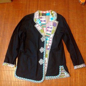 Vintage Koos! of course Womens Multicolor Patchwork Blazer